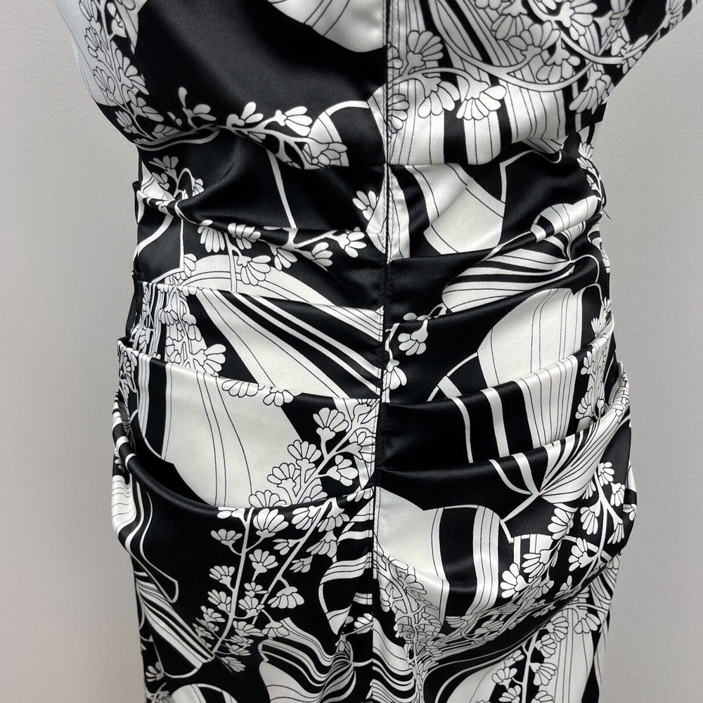 London Times Women's Black & White Midi Length Bodycon Cocktail Dress Size 10 - Picture 4 of 9
